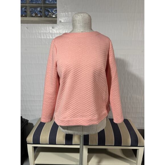 Croft & Barrow Pink Quilted Sweatshirt - Size L Cute & Soft - Picture 1 of 7